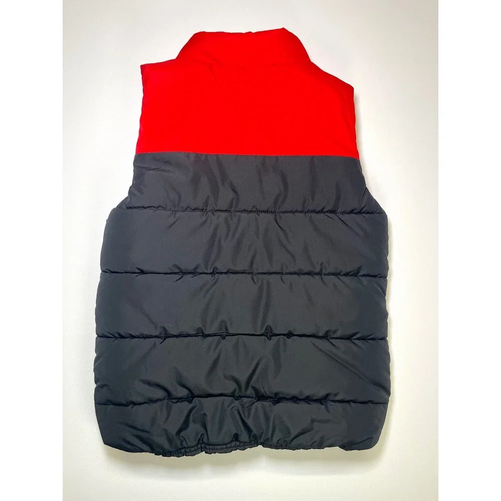 Puma Kids Puffer Vest Red Black Colorblock Insulated Zip Up XS 5/6 P8F22-04364